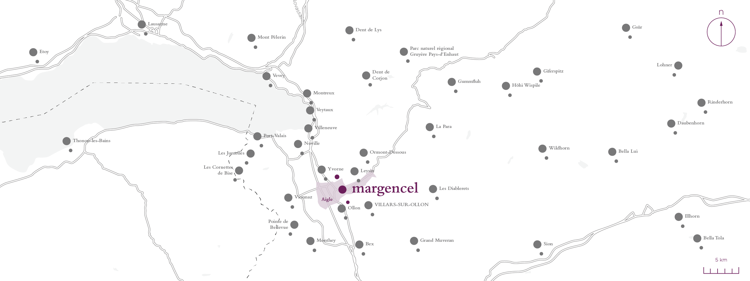 Margencel map
